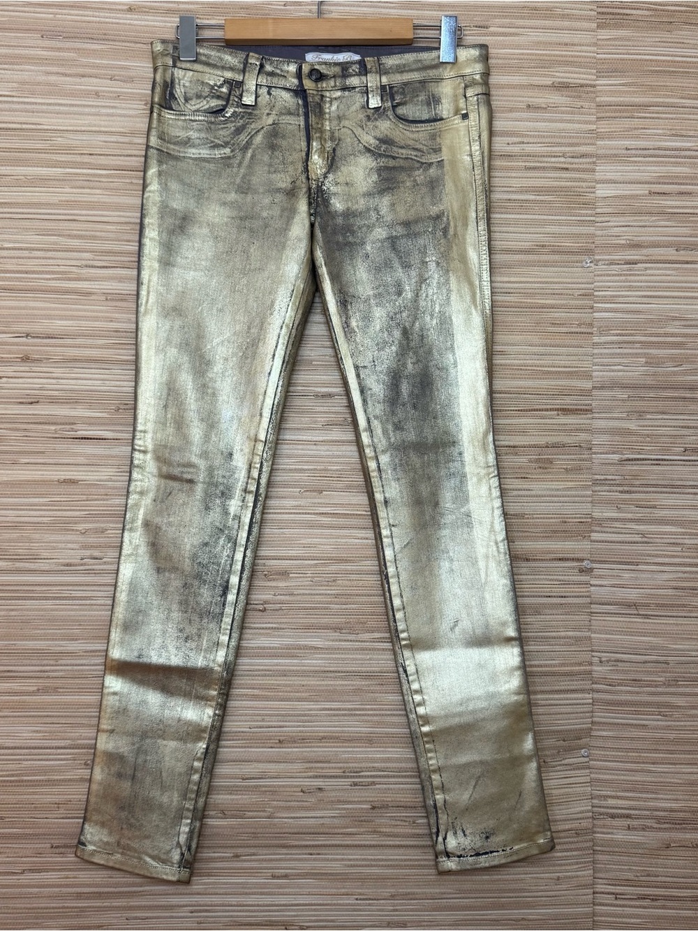 Frankie B Gold Wax Skinny Jeans